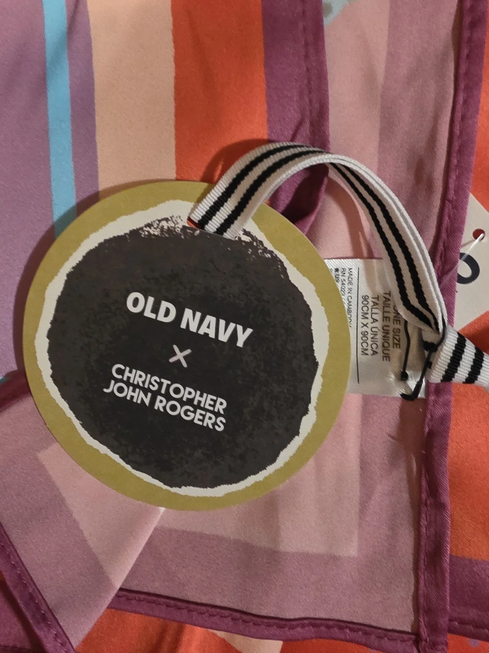 Old Navy X Christopher John Multicolor Floral Print Scarf - Picture 2 of 3